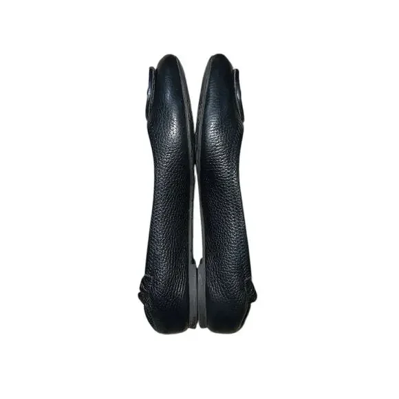 Tory Burch Reva Travel Tumbled Leather Medallion Logo Ballet Flats 7.5 - Picture 10 of 12